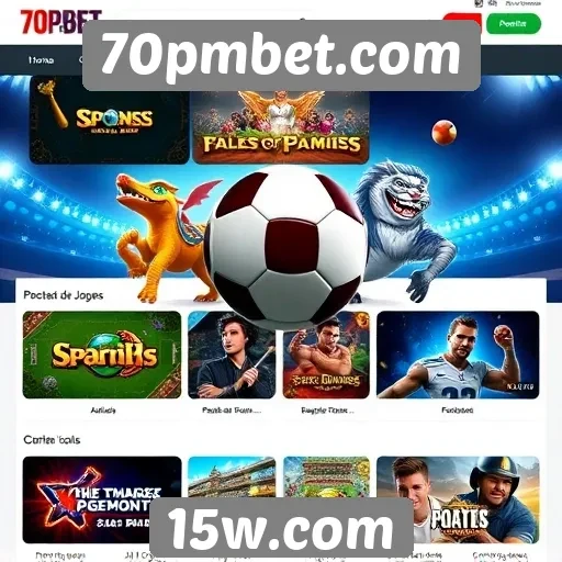 Variedade de jogos disponíveis na 70pmbet